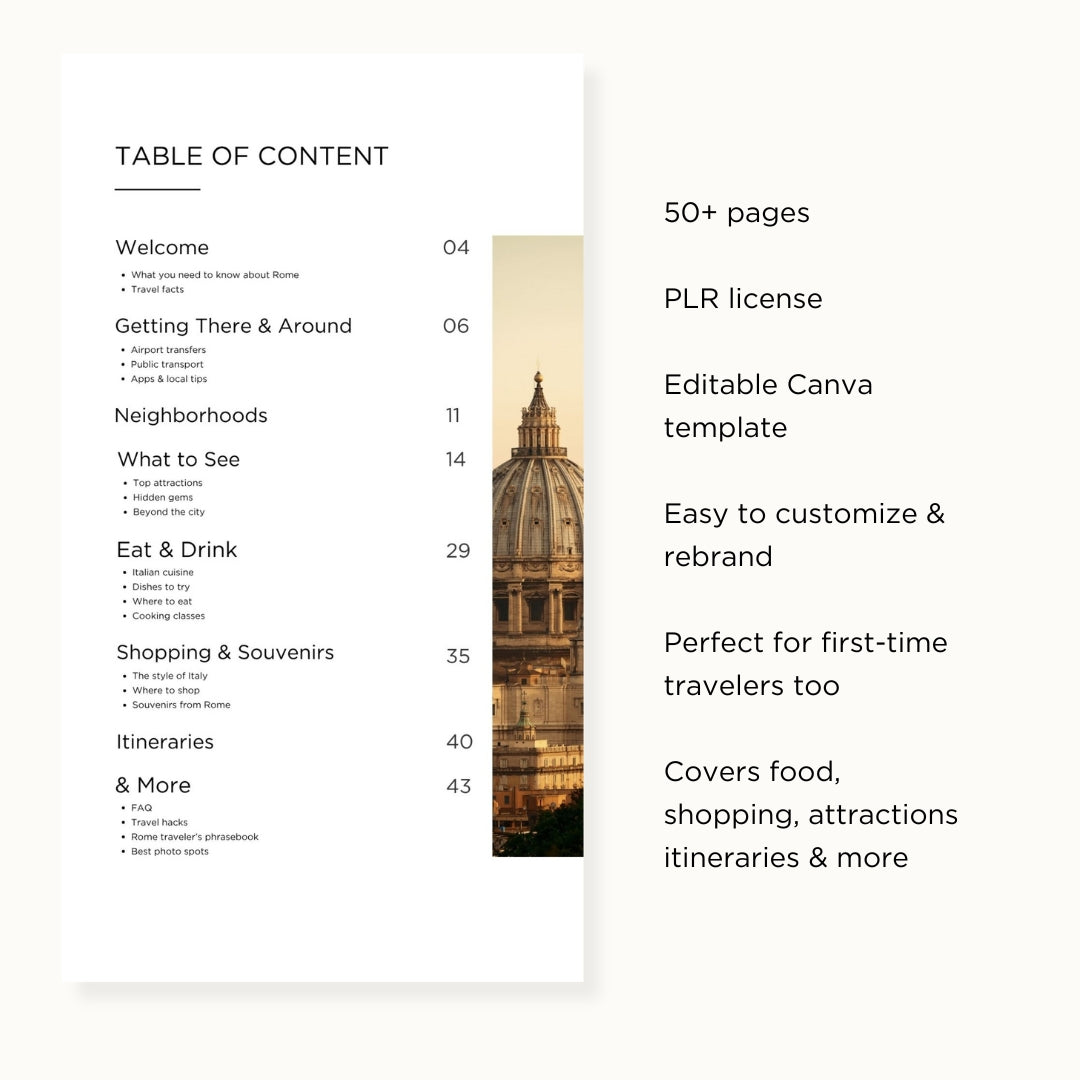 PLR Rome Travel Guide