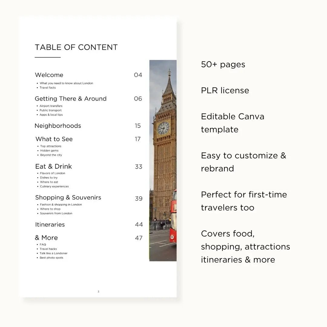 PLR London Travel Guide PLR Travel Guides